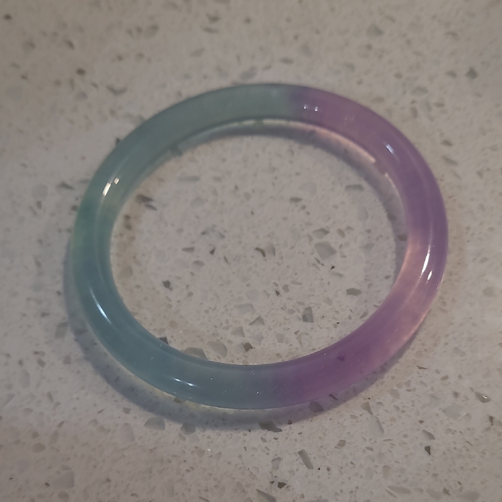 Beautiful Lavender Light Blue Jade Bangle Bracelet